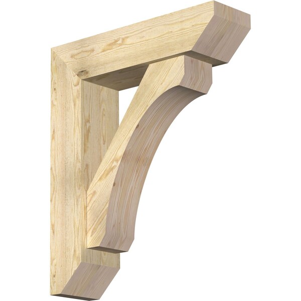 Ekena Millwork Legacy Slat Rough Sawn Bracket w/ Offset Brace, Douglas Fir, 8"W x 30"D x 36"H BKT0806X30X36LEC06RDF - main